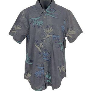 Valor Collective Men Button Aloha Hawaiian Tropical Leaf Shirt Size Large L New